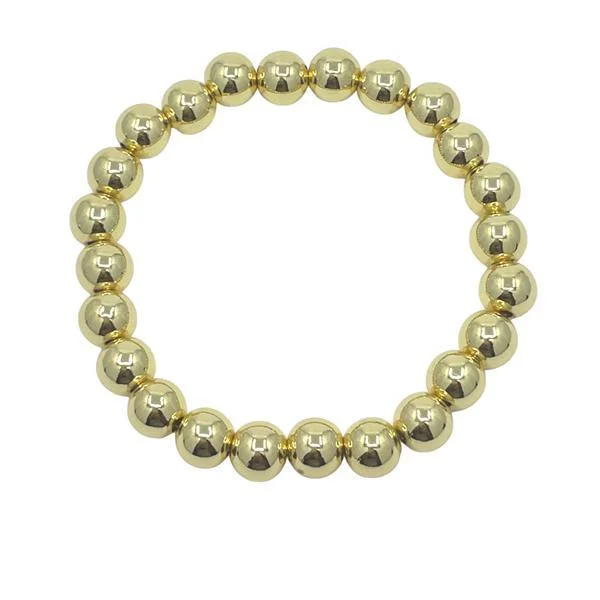 Beaded Bracelet: Gold Plated 8mm: (BG460/8)