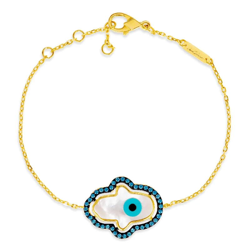 Blue Aqua Hamsa Bracelet