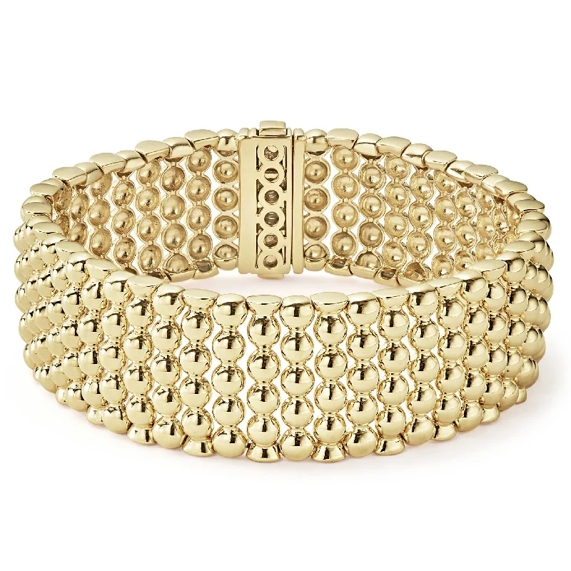 Caviar Gold Statement 18K Gold Caviar Bracelet | 20mm