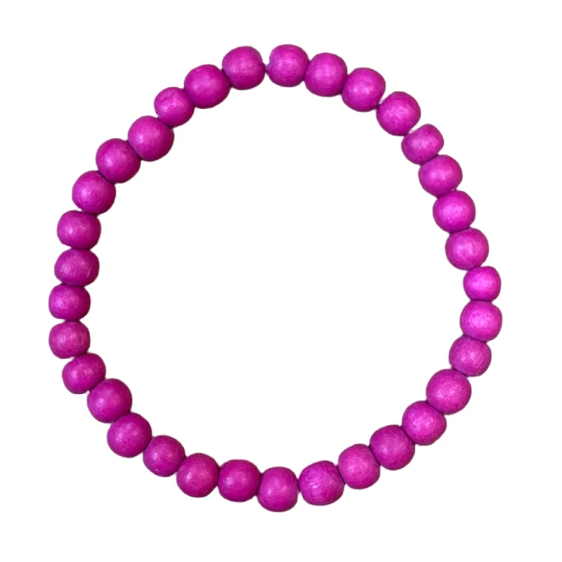 Pink Twilight Wood 6mm Bracelet