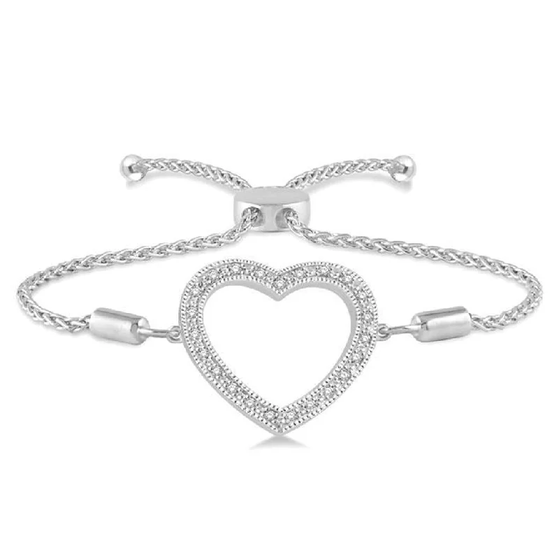 Sterling Silver Heart Lariat Bracelet