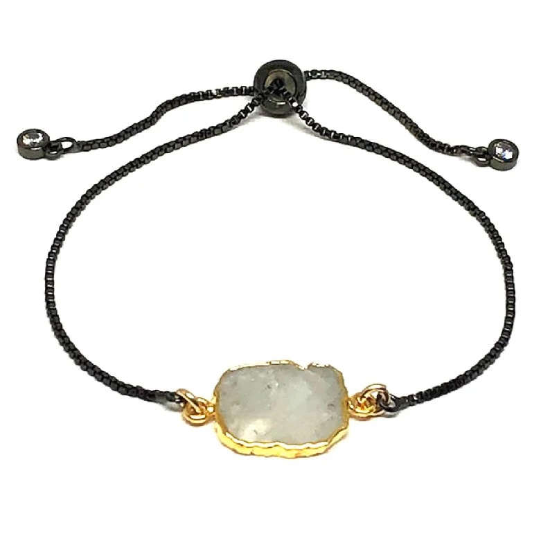 Electroform Stone Pull Bracelet: Moonstone (PBXT748MN) Also on Gold Chain