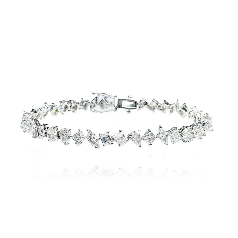 Large Multishape Diamond Tennis Bracelet