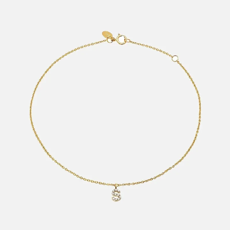 Diamond Mini Initial Bracelet