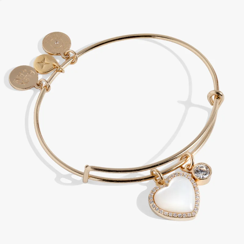 Mother of Pearl Heart Anniversary Bangle