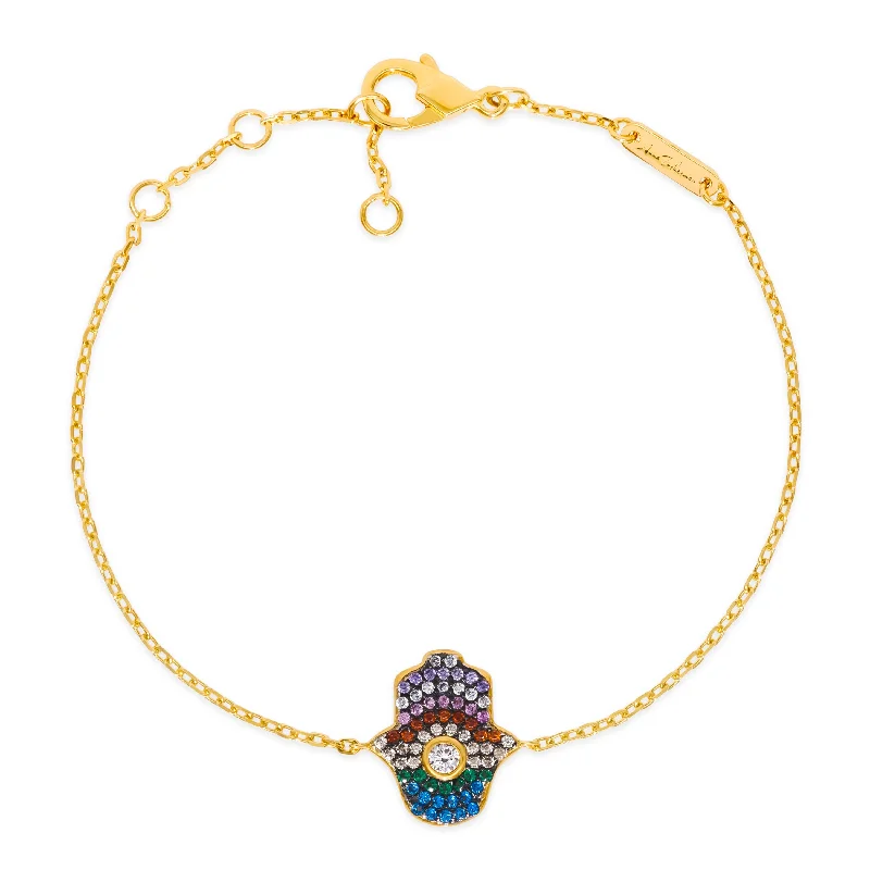 Multi Sapphire Hamsa Bracelet