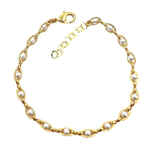 Pearl: Gold Plated Chain With Pearl Bracelet (BG4308)