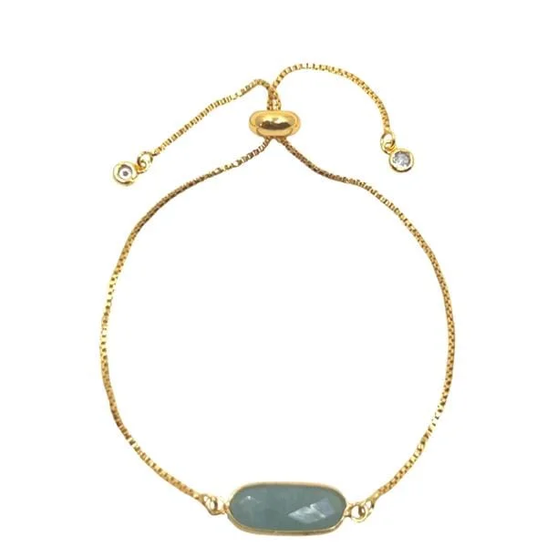 Pull Chain Bracelet: Rectangular Aquamarine (PBT780AQM)