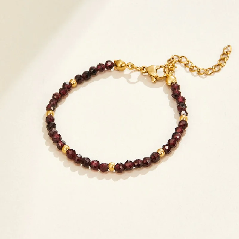 Red Garnet Bead Bracelet