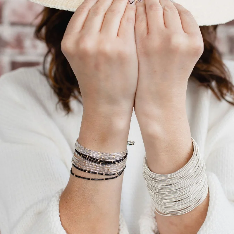 Silver Beaded Friendship Bracelets