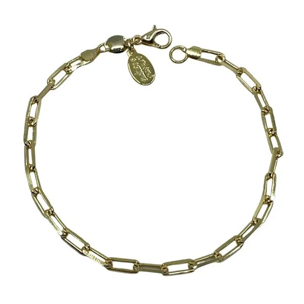 Thin "Paper Clip" Chain Bracelet: Gold Fill (BCG480)