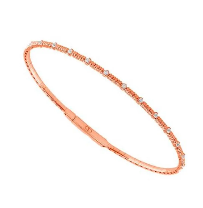 Titanium And 14K Rose Gold Flexie Diamond Bracelet