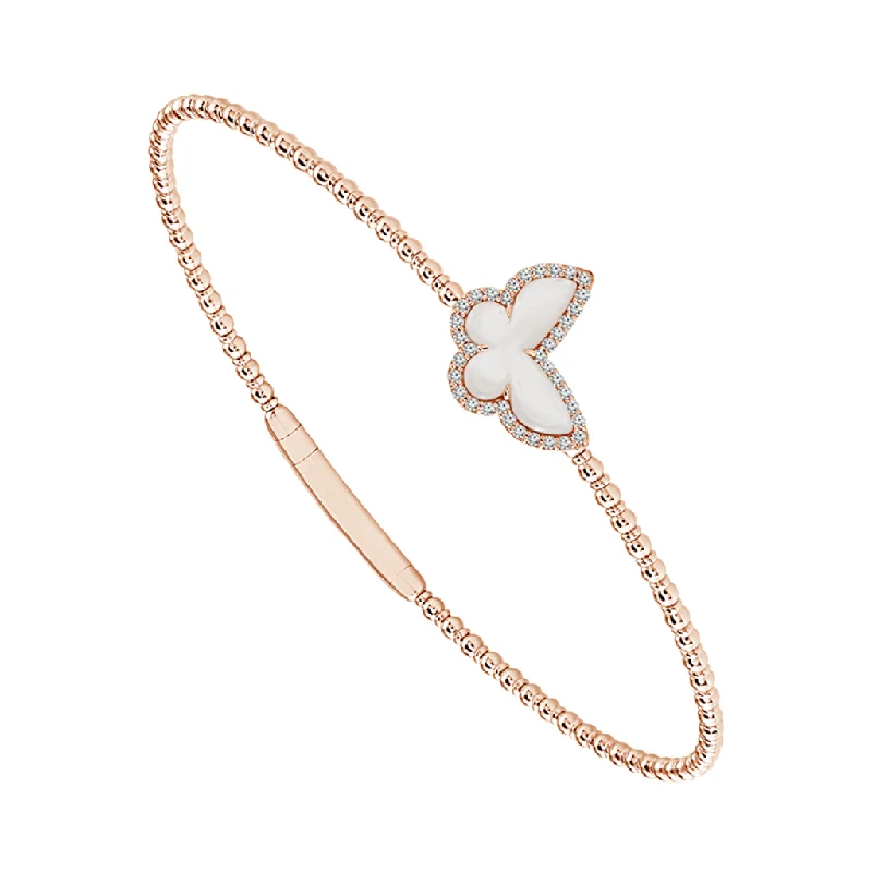 Titanium and 14K Rose Gold Mother Of Pearl Flexie Bracelet