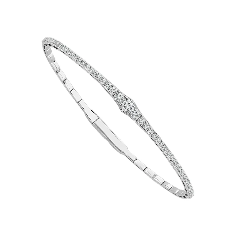 Titanium and 14K White Gold Diamond Flexie Bracelet