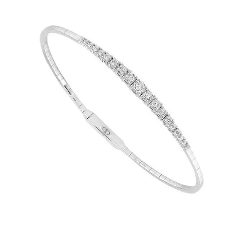 Titanium and 14K White Gold Natural Diamonds Flexie Bracelet