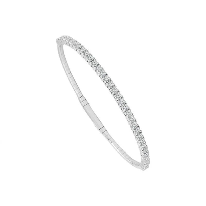 Titanium And 14K White Gold Diamond Flexie Bracelet