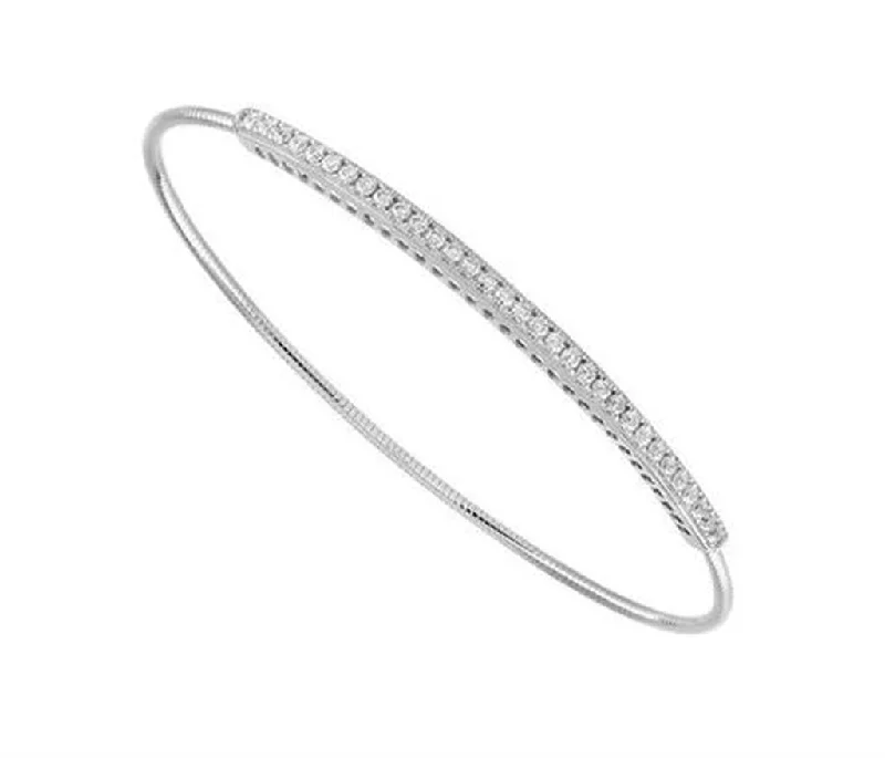 Titanium And 14K White Gold Diamond Flexie Bracelet