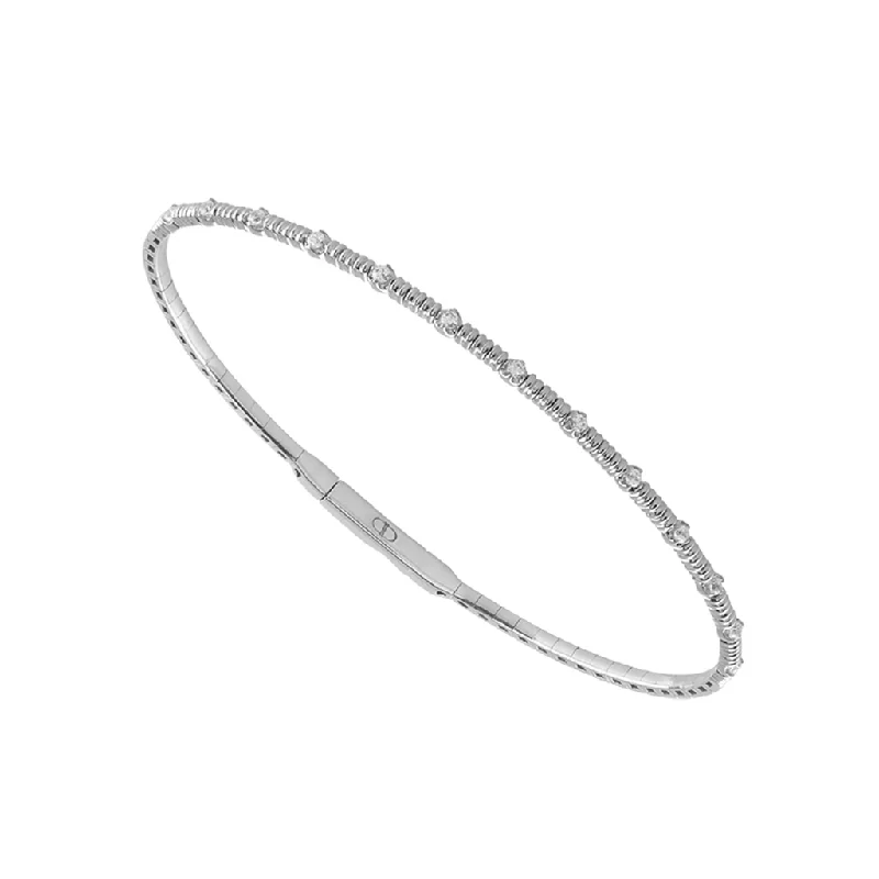 Titanium And 14K White Gold Flexie Diamond Bracelet