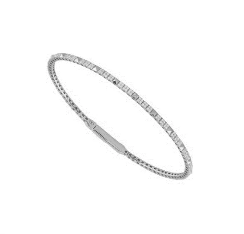 Titanium And 14K White Gold Flexie Diamond Bracelet