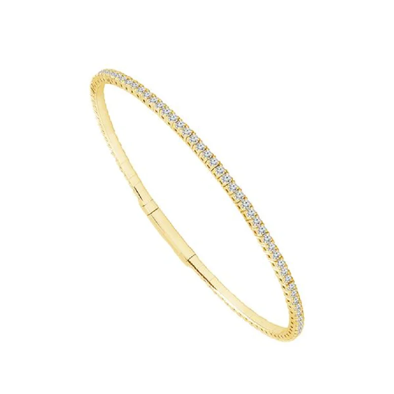 Titanium and 14K Yellow Gold Diamond Flexie Bracelet