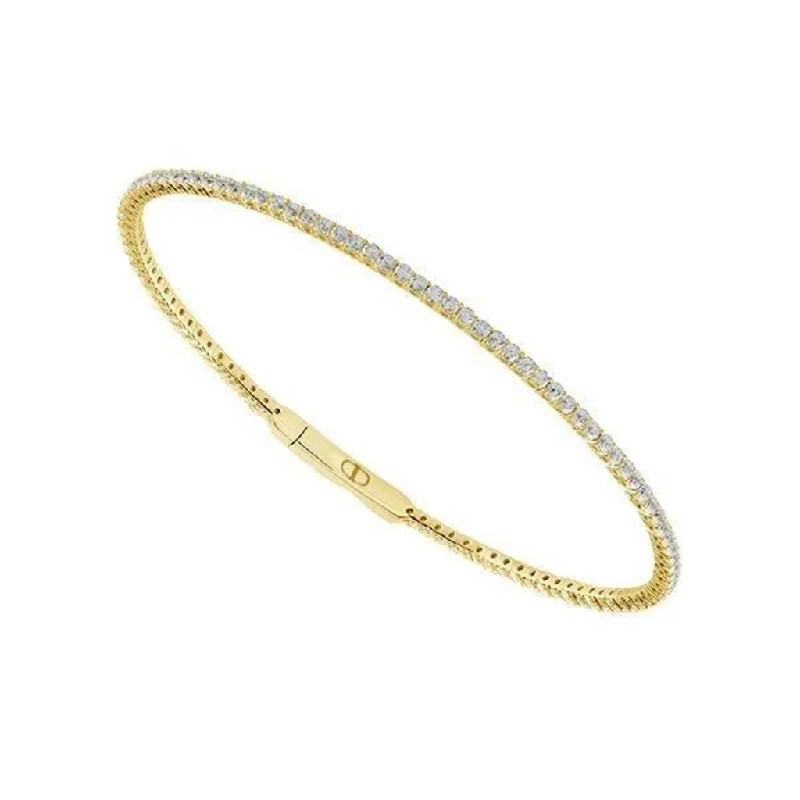 Titanium And 14K Yellow Gold Diamond Flexie Bracelet