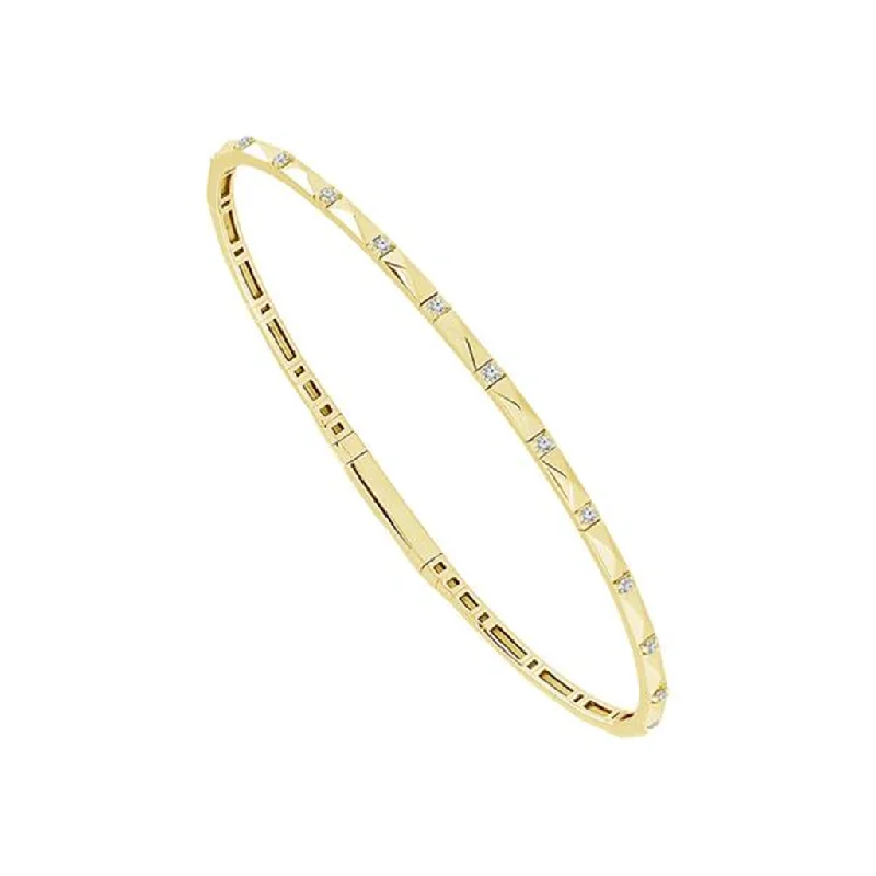 Titanium And 14K Yellow Gold Flexi Diamond Bracelet