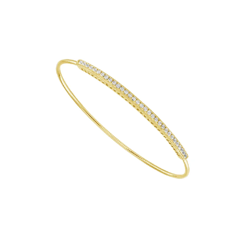 Titanium And 14K Yellow Gold Flexie Natural Diamond Bracelet