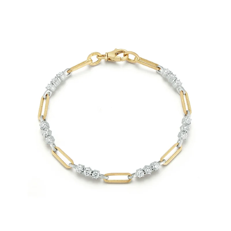 Two-Tone Pia Gold Chain Link Bracelet