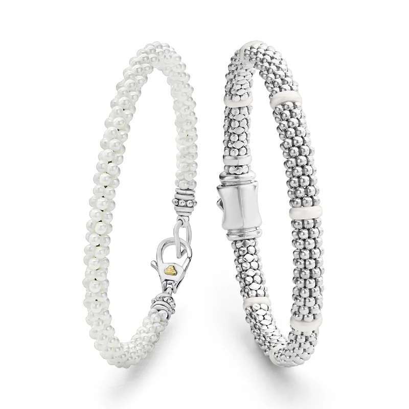 White Caviar White Ceramic Caviar Bracelet Gift Set