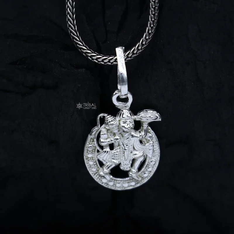 925 pure silver lord HANUMAN pendant best gifting pendant, wheat chain necklace locket best gifting delicate unisex  jewelry  Nsp846