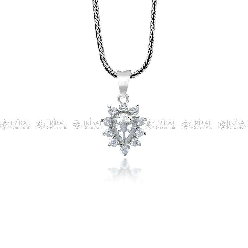 925 Sterling silver unique design diamond pendant nsp927