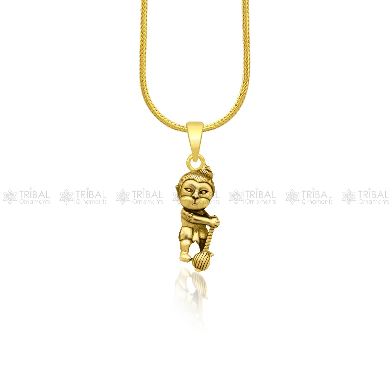 925 sterling silver or gold polished handmade Lord bal hanuman design stylish pendant nsp887