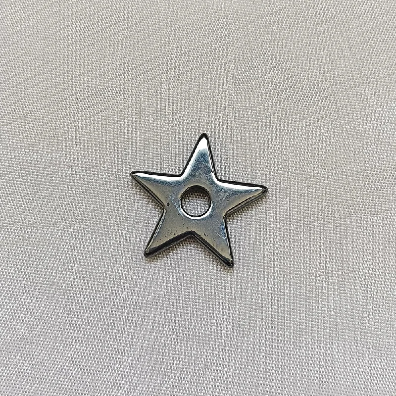 Kriaa Beads Black Plating Metal Star Shape Pendant For Jewellery Making DIY