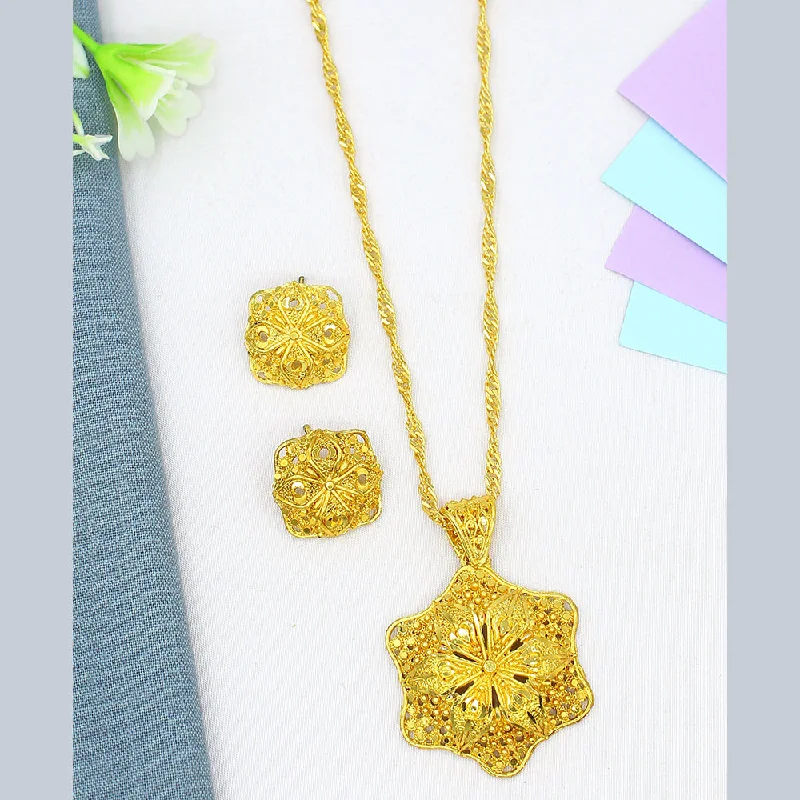 Mahavir Dye Gold Plated Pendent Set