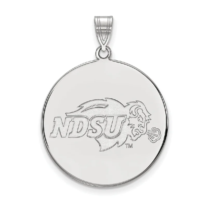 10k White Gold North Dakota State XL Disc Pendant