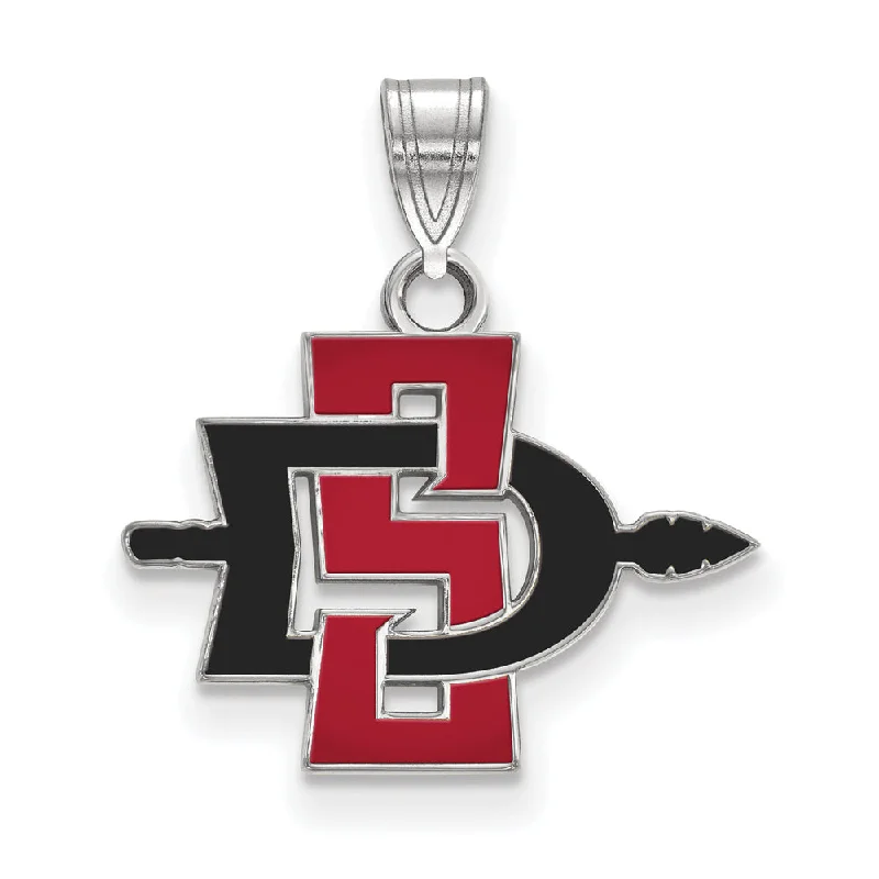 10k White Gold San Diego State Small Pendant