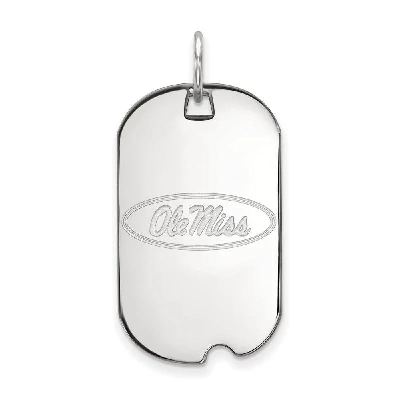 10k White Gold U. of Mississippi Dog Tag Pendant