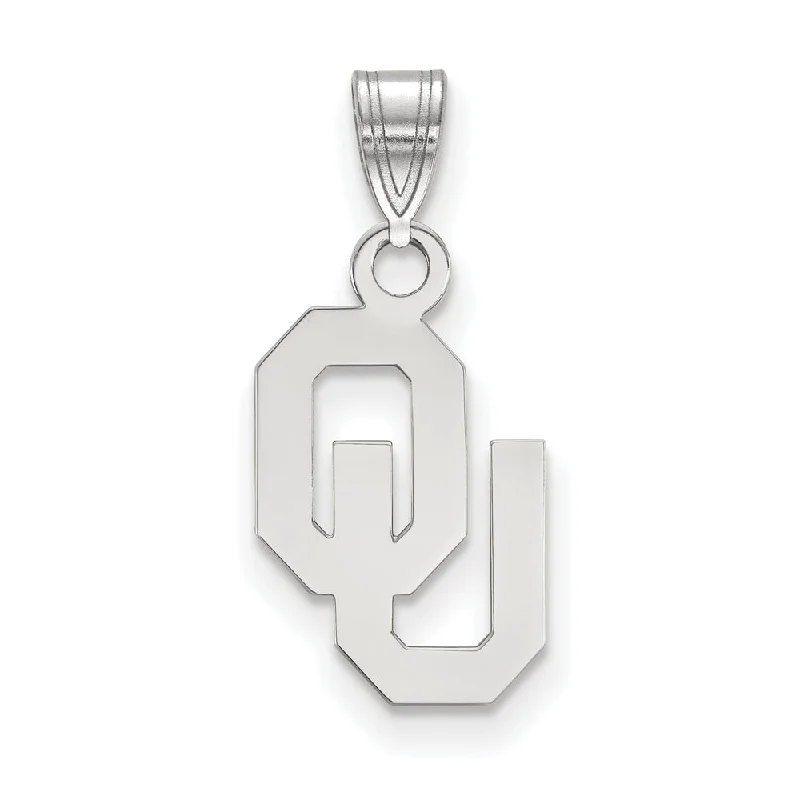 10k White Gold U. of Oklahoma Small Pendant