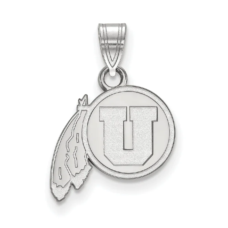 10k White Gold U. of Utah Small Pendant