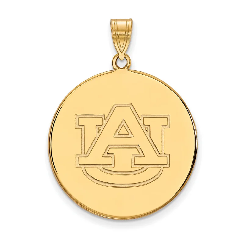 10k Yellow Gold Auburn U XL Disc Pendant