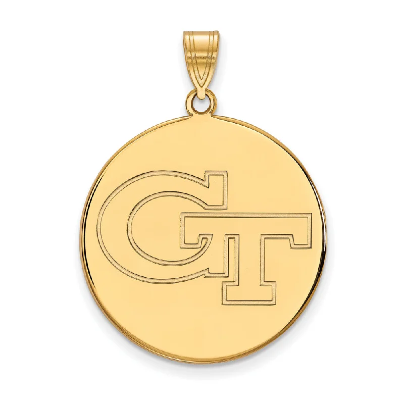 10k Yellow Gold Georgia Technology XL Disc Pendant