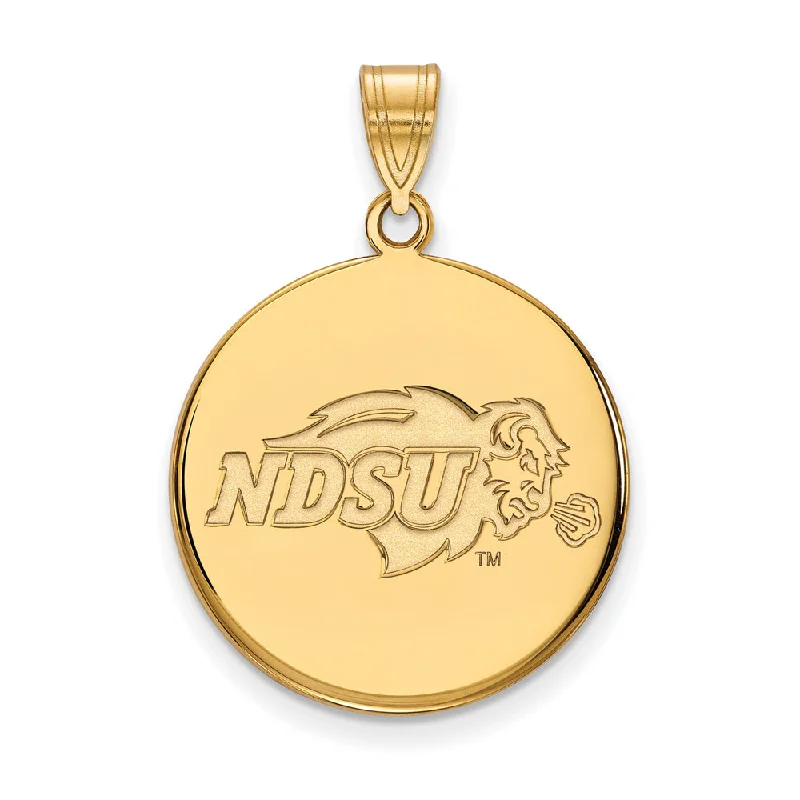 10k Yellow Gold North Dakota State Large Disc Pendant