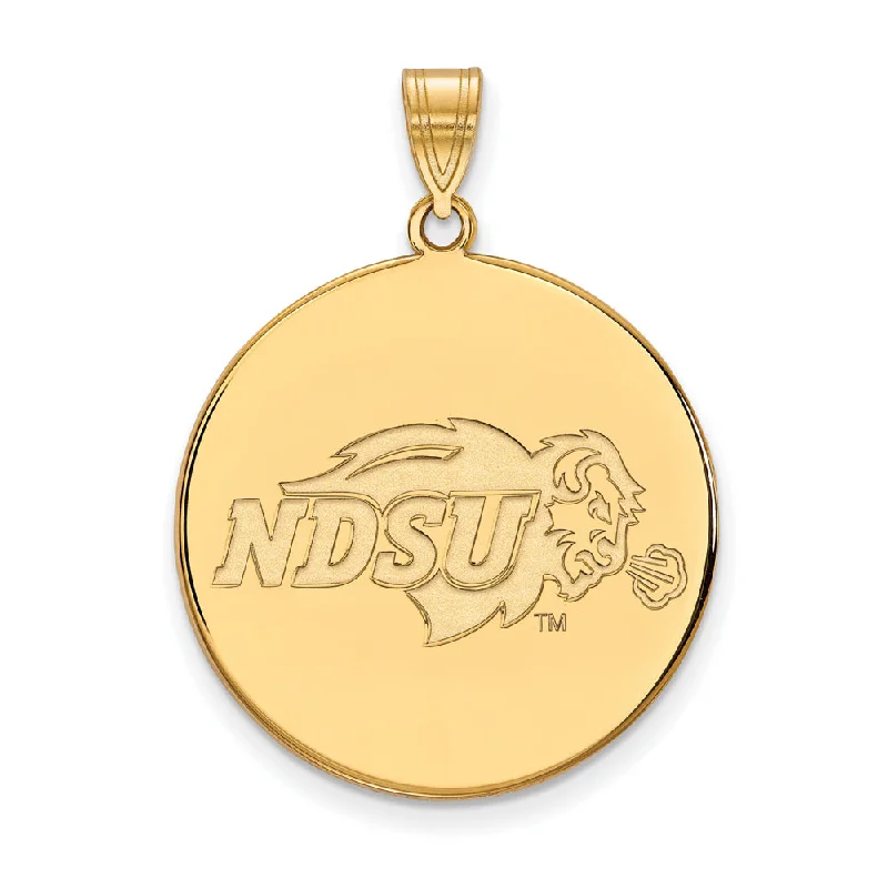 10k Yellow Gold North Dakota State XL Disc Pendant