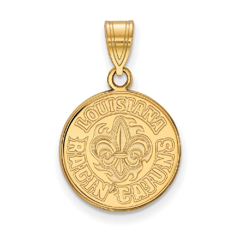 14k Gold Plate Silver U. of Louisiana at Lafayette Medium Pendant