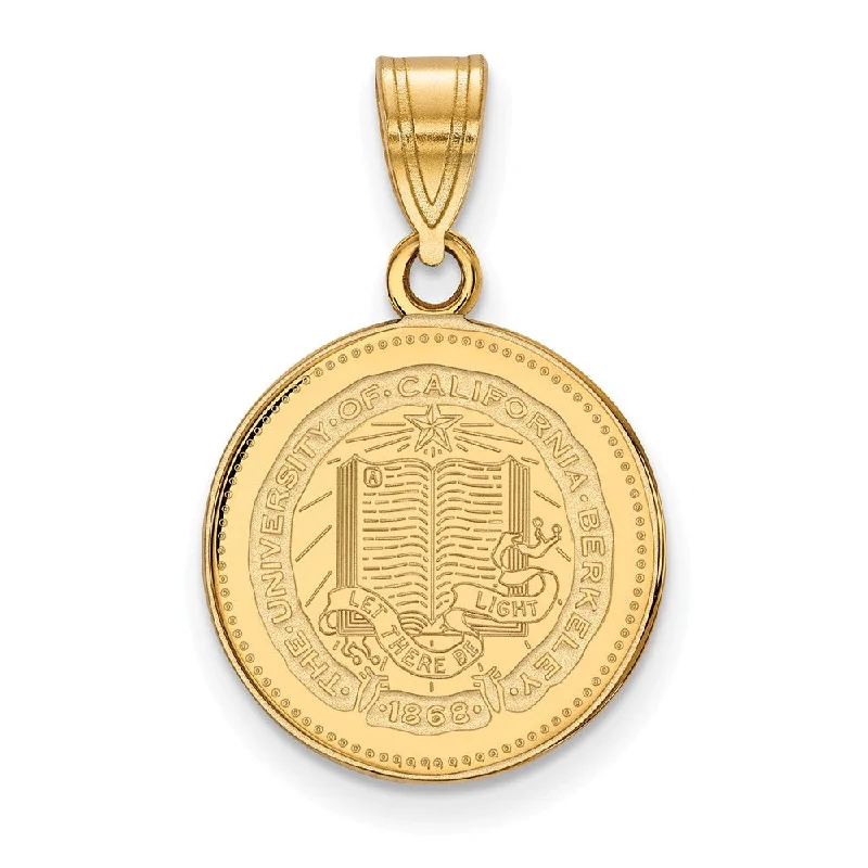 14k Gold Plated Silver California Berkeley Medium Crest Pendant