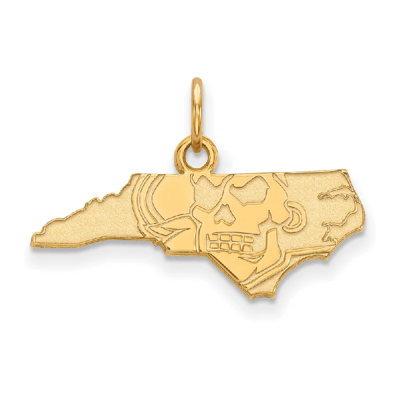 14k Gold Plated Silver East Carolina U XS (Tiny) Charm or Pendant