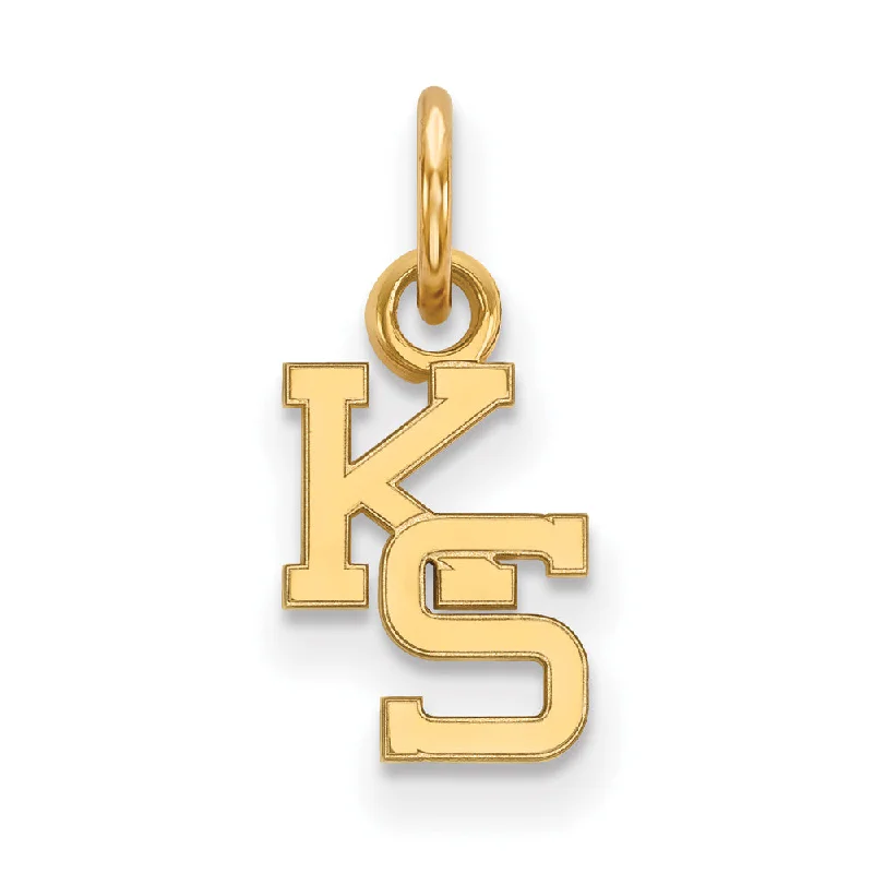 14k Gold Plated Silver Kansas State XS (Tiny) Charm or Pendant