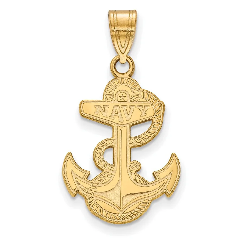 14k Gold Plated Silver U.S. Naval Academy Large Pendant