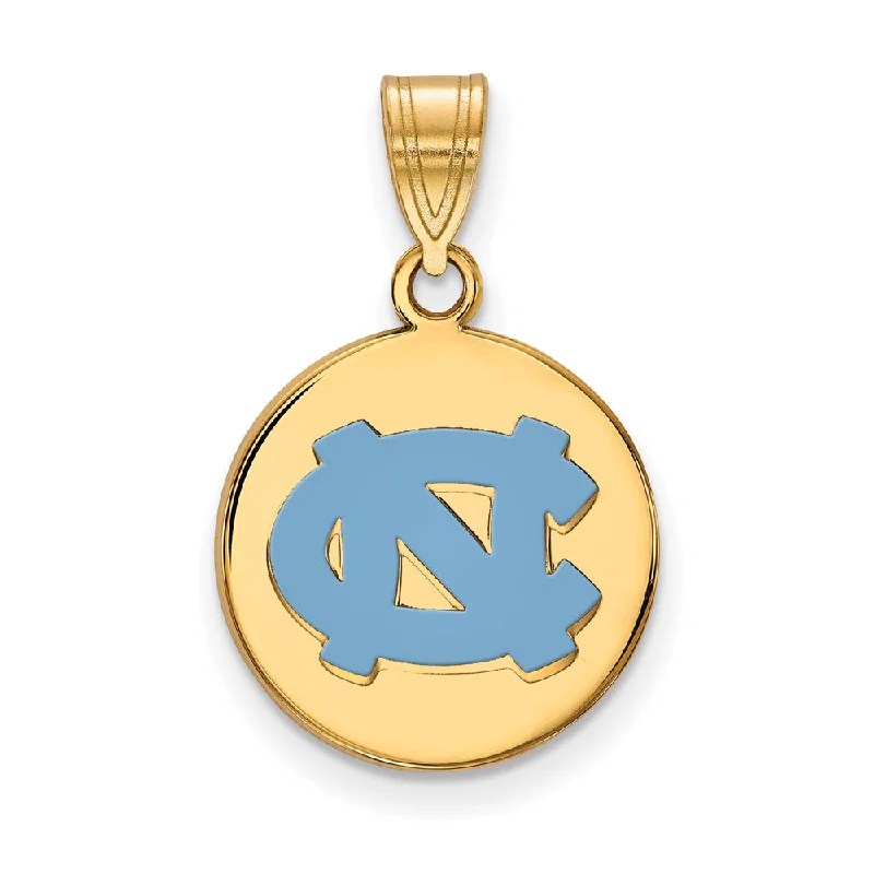 14k Gold Plated Silver North Carolina Medium Enamel Disc Pendant