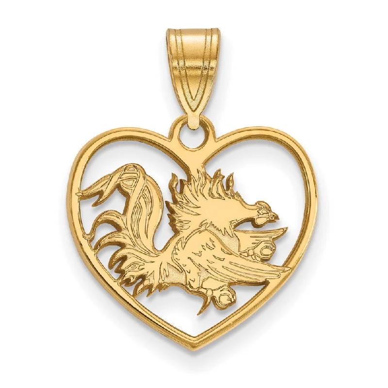 14k Gold Plated Silver South Carolina Heart Pendant